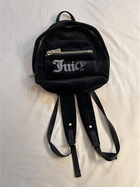 Juicy Couture Velour Mini Backpack Bag Black